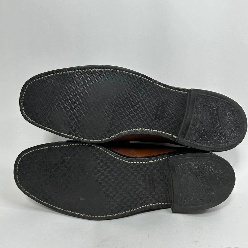 Hy-Test Mens Brown Leather Safety Toe Loafers‎ Buckle Moc Toe Shoes 1663 36 10 B